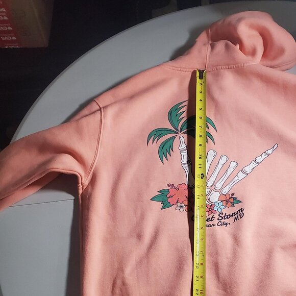 Quiet Storm OC,MD Skeleton Palm Tree Hand Hoodie Sz L - Picture 8 of 16